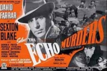 Lobby card or half-sheet poster for the movie The Echo Murders