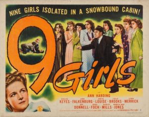 Lobby card for the movie Nine Girls