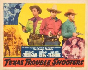 Lobby card for the movie Texas Trouble Shooters