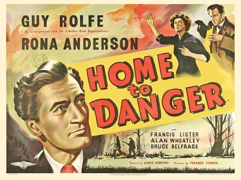 Lobby card for the movie Home to Danger