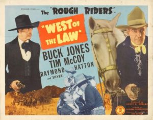 Lobby card for the movie West of the Law