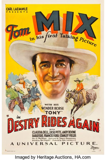 Poster for the 1932 movie Destry Rides Again