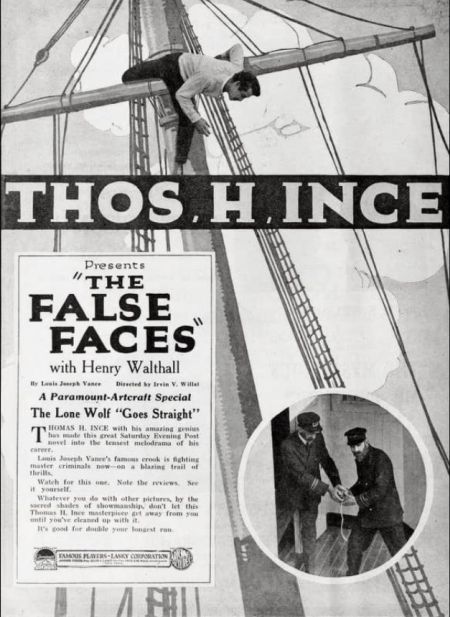 Advertisement for the movie The False Faces