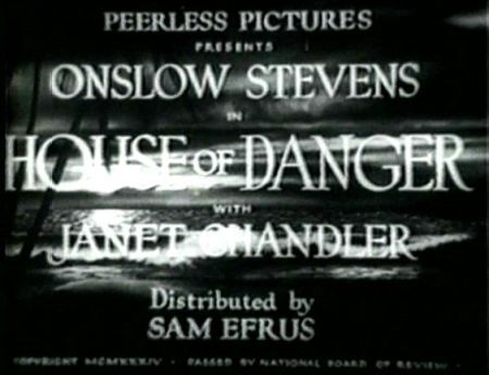 Title screen for the movie House of Danger