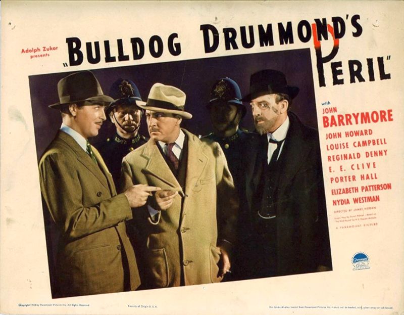 Lobby card for the movie Bulldog Drummond's Peril