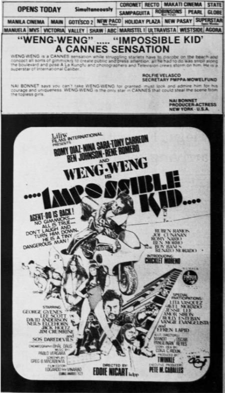 Ad for the movie The Impossible Kid